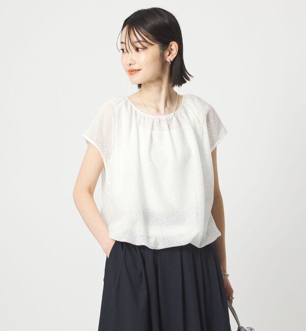 UNITED ARROWS green label relaxing「ラッセルレース スソバルーン カットソー」|Tシャツ・カットソー|WHITE