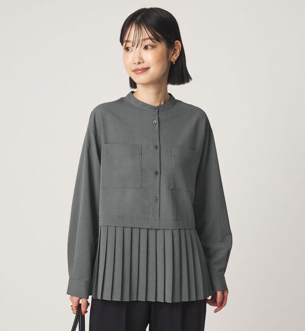 UNITED ARROWS green label relaxing「［size SHORTあり］スソ プリーツ シャツ マシンウォッシャブル 吸水速乾」|シャツ・ブラウス|