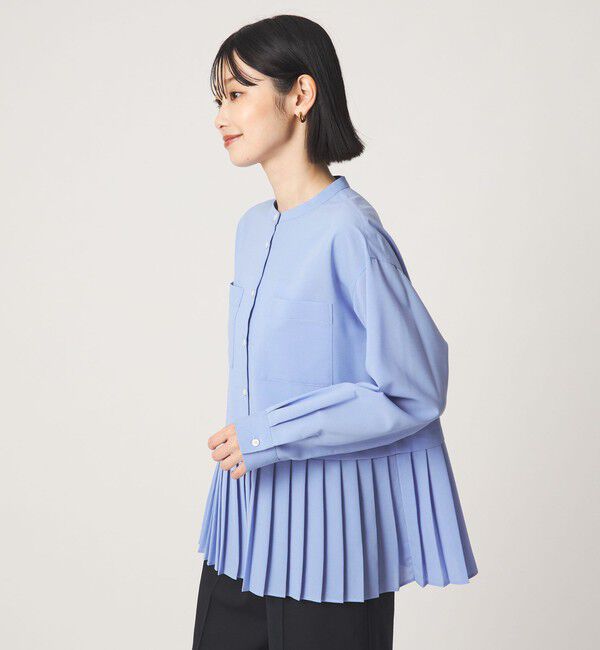 UNITED ARROWS green label relaxing「［size SHORTあり］スソ プリーツ シャツ マシンウォッシャブル 吸水速乾」|シャツ・ブラウス|