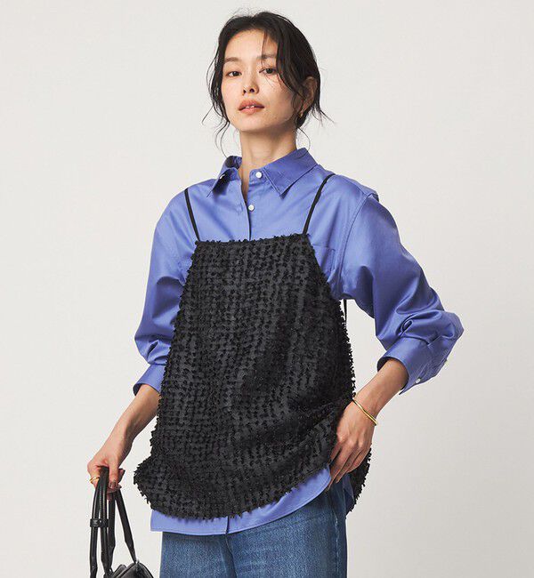 UNITED ARROWS green label relaxing「シアー ジャガード キャミソール」|キャミソール|BLACK