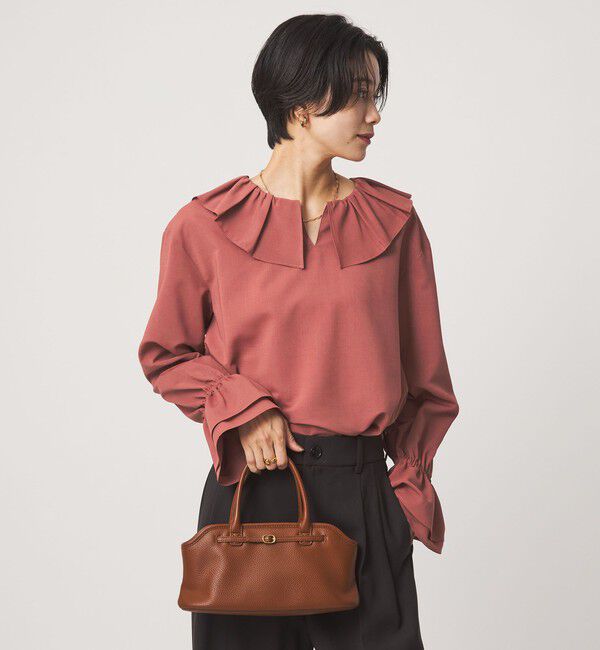 UNITED ARROWS green label relaxing「フリルカラー ブラウス マシンウォッシャブル 吸水速乾」|シャツ・ブラウス|PINK