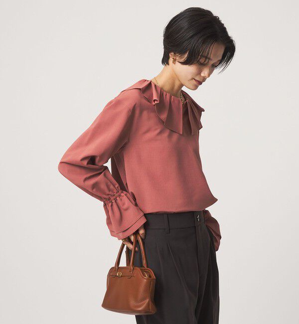 UNITED ARROWS green label relaxing「フリルカラー ブラウス マシンウォッシャブル 吸水速乾」|シャツ・ブラウス|