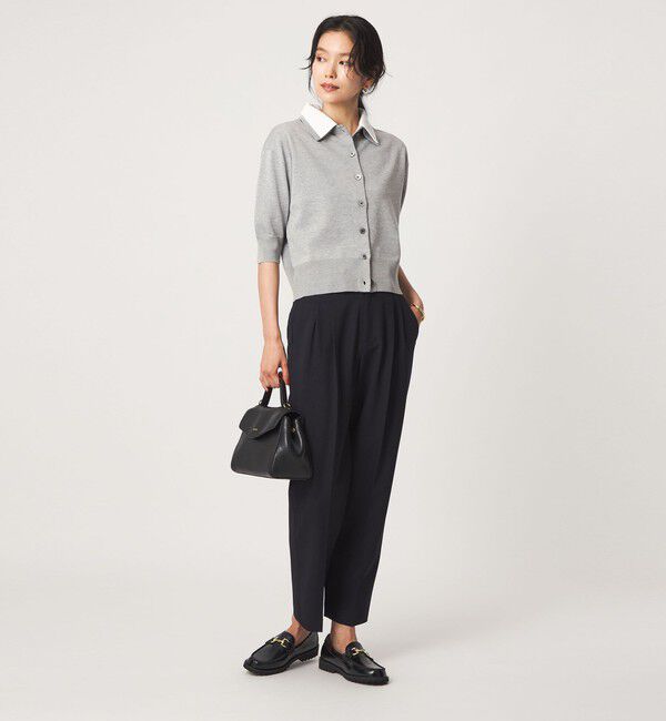 UNITED ARROWS green label relaxing「2WAY レース ポロ襟 5分袖 ニット カーディガン」|カーディガン|