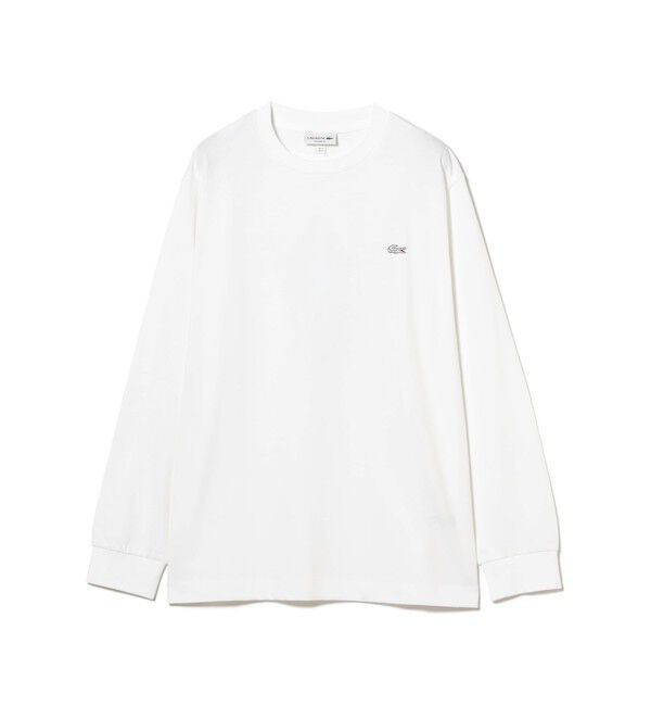 BEAMS「BEAMS｜LACOSTE / ベーシック ロングスリーブ Tシャツ｜ 長袖｜ロンT｜ロゴ刺繍 」|Tシャツ・カットソー|001_WHITE