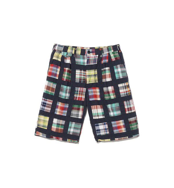 BEAMS PLUS「2 Pleats Shorts Window Patchwork Madras」|その他|