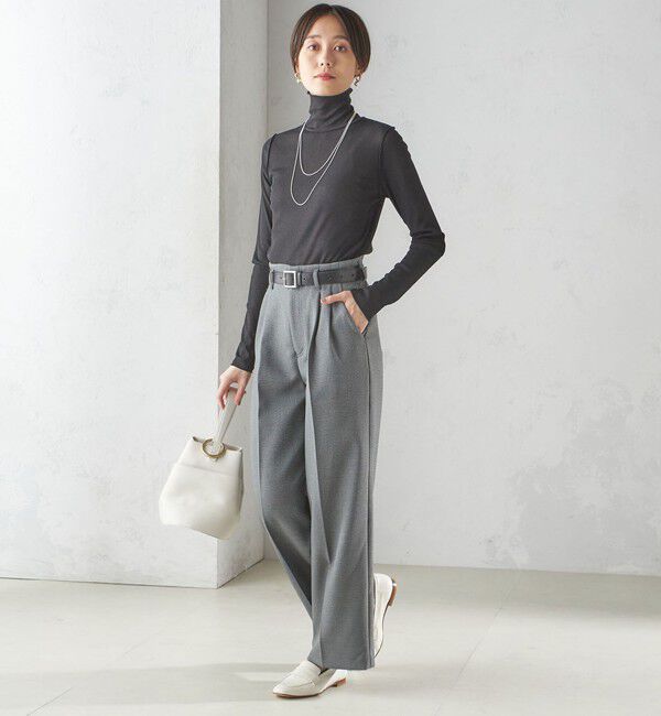 SHIPS for women「〈手洗い可能〉ドライタッチ リブ タートル」|Tシャツ・カットソー|