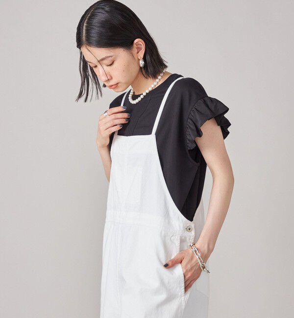 SHIPS for women「SHIPS NINE CASE:〈手洗い可能〉ミニ 裏毛 フリル カットソー」|Tシャツ・カットソー|