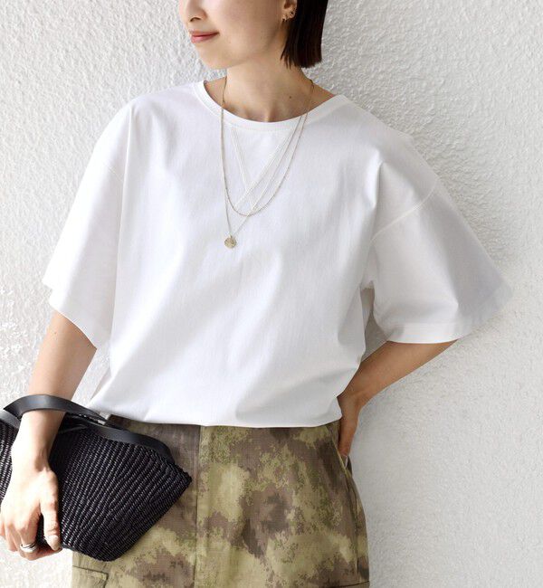 SHIPS for women「〈接触冷感/UVカット〉ガゼット デザイン ワイド スリーブ TEE」|Tシャツ・カットソー|