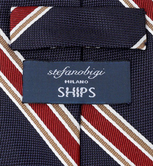 SHIPS「Stefanobigi: シルク バスケット リバース ストライプ ネクタイ」|ネクタイ・蝶ネクタイ|