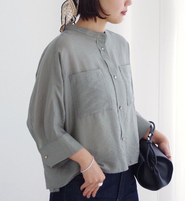 SHIPS for women「〈手洗い可〉NEW シルク混 シアー 羽織 シャツ」|シャツ・ブラウス|ライトグリーン