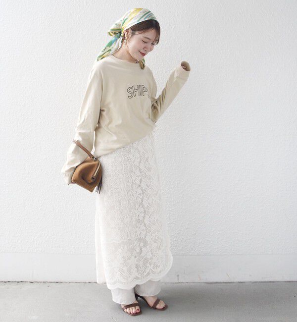 SHIPS for women「【WEB限定】 SHIPS ラウンド プリント ロゴ ロングスリーブ TEE」|Tシャツ・カットソー|