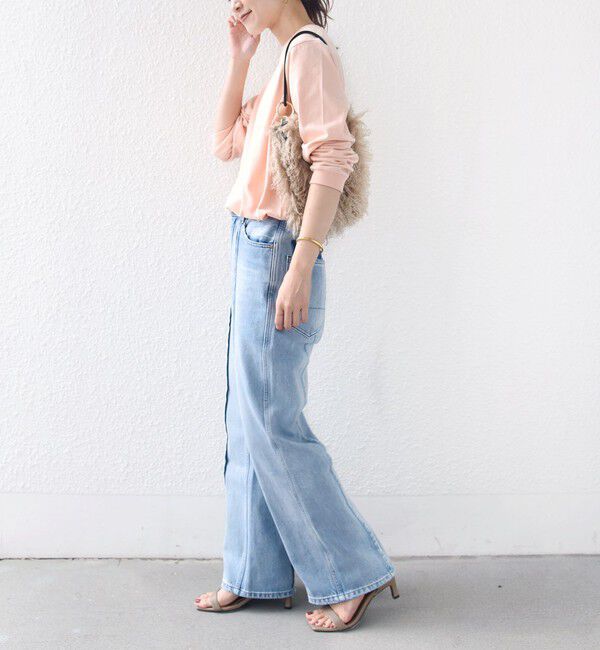 SHIPS for women「【WEB限定】 SHIPS ラウンド プリント ロゴ ロングスリーブ TEE」|Tシャツ・カットソー|