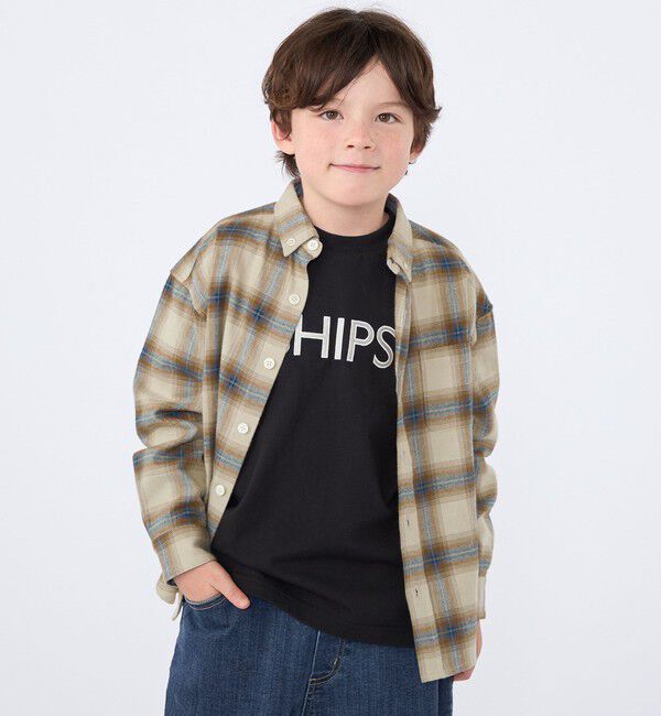 SHIPS KIDS「SHIPS KIDS:100～130cm / ネル チェック ボタンダウン シャツ」|シャツ・ブラウス|