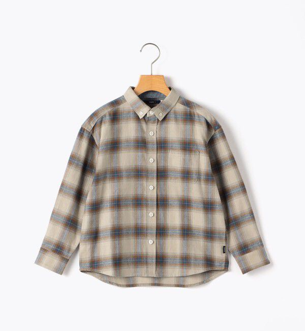 SHIPS KIDS「SHIPS KIDS:100～130cm / ネル チェック ボタンダウン シャツ」|シャツ・ブラウス|