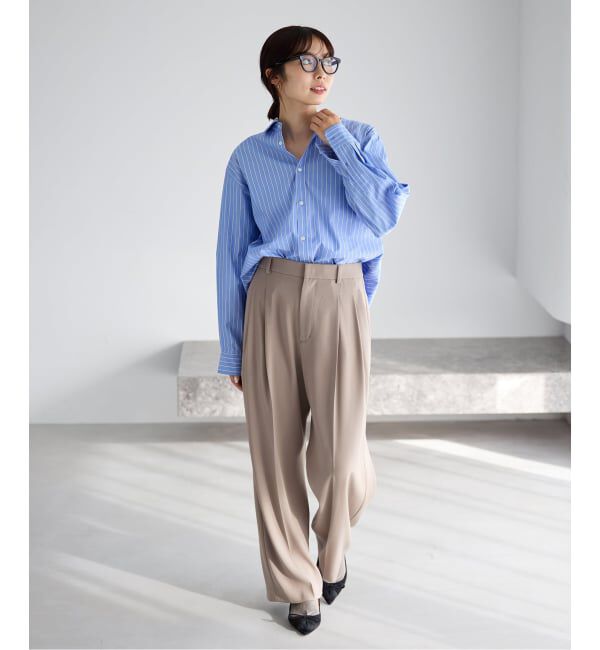 IENA「《追加》ウォッシャブル ジョーゼットスラックス」|スラックス|