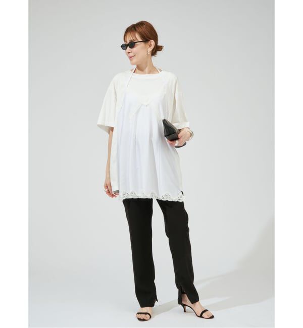 VERMEIL par iena「《追加4/手洗い可》ツイルストレッチスリムパンツ」|スラックス|