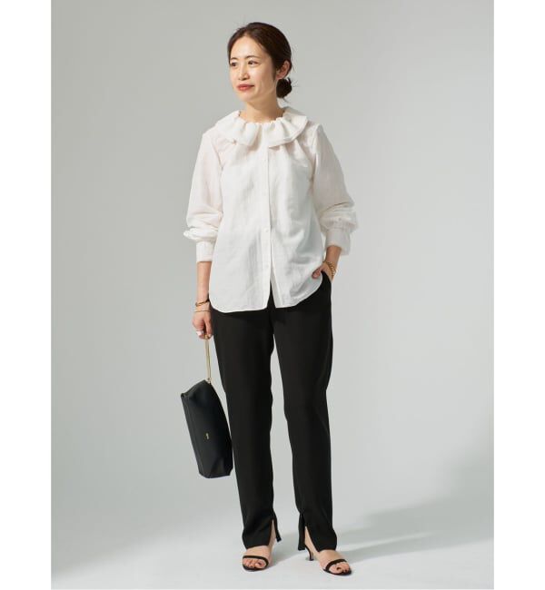 VERMEIL par iena「《追加4/手洗い可》ツイルストレッチスリムパンツ」|スラックス|