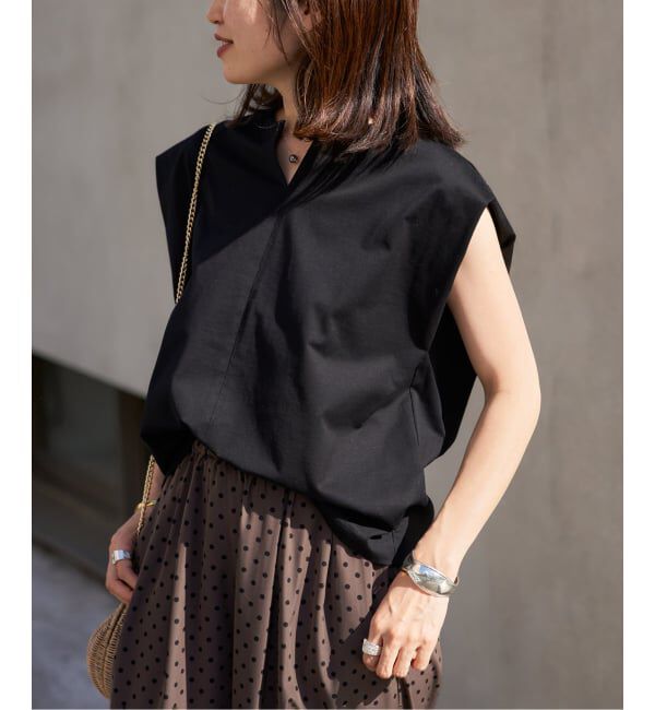VERMEIL par iena「ヘンリーノースリーブ プルオーバー」|Tシャツ・カットソー|ブラック