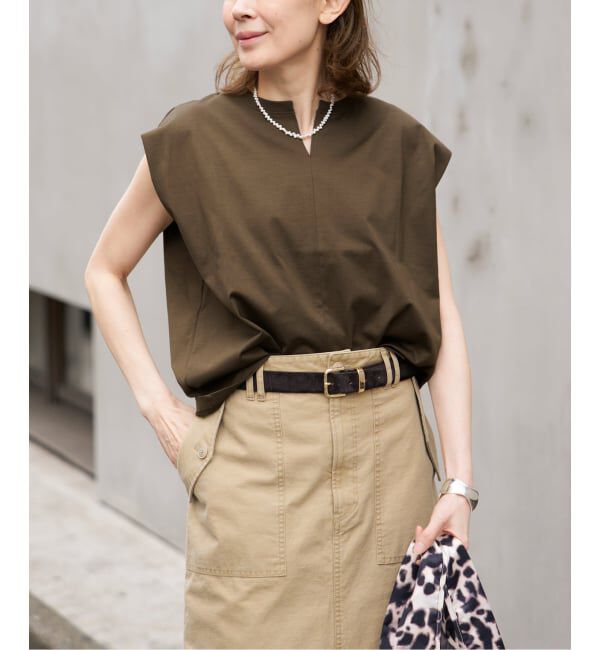 VERMEIL par iena「ヘンリーノースリーブ プルオーバー」|Tシャツ・カットソー|カーキ
