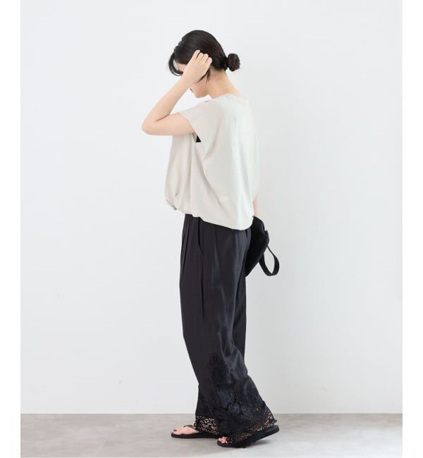 IENA「《追加/接触冷感》フレンチタックスリーブ ドロストTシャツ」|Tシャツ・カットソー|
