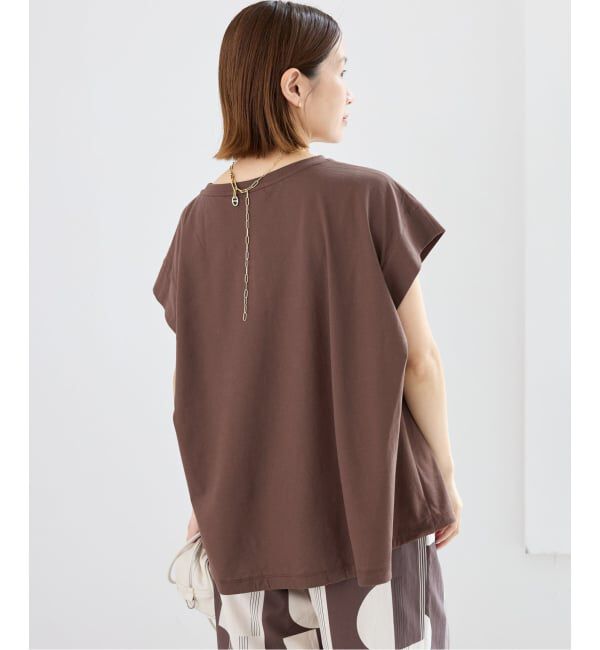 IENA「《追加/接触冷感》フレンチタックスリーブ ドロストTシャツ」|Tシャツ・カットソー|