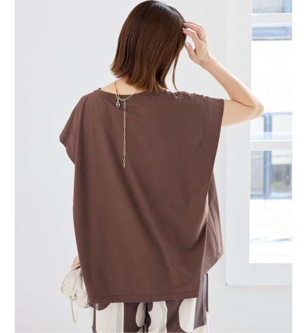 IENA「《追加/接触冷感》フレンチタックスリーブ ドロストTシャツ」|Tシャツ・カットソー|
