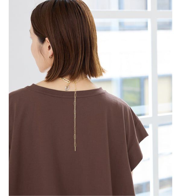 IENA「《追加/接触冷感》フレンチタックスリーブ ドロストTシャツ」|Tシャツ・カットソー|