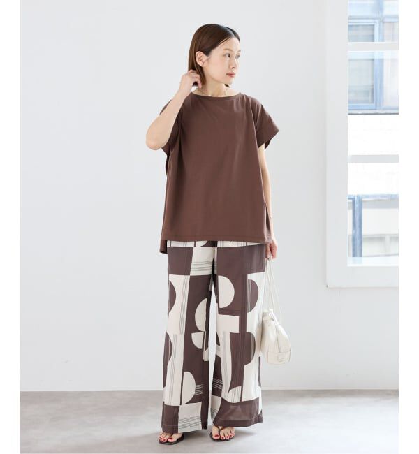 IENA「《追加/接触冷感》フレンチタックスリーブ ドロストTシャツ」|Tシャツ・カットソー|