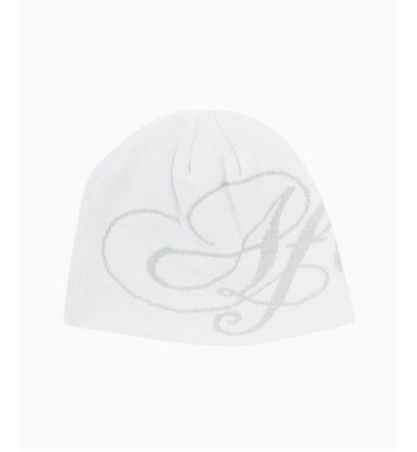 PULP「AFB / エーエフビー GLITTER LOGO SINGLE BEANIE」|ニット帽|ホワイト