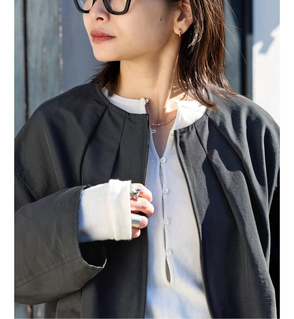 JOURNAL STANDARD「グログランノーカラーコクーンコート」|ノーカラーコート|