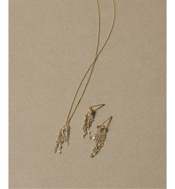 Lilas by Spick&Span「フリンジミックスチェーンネックレス K10」|ネックレス|
