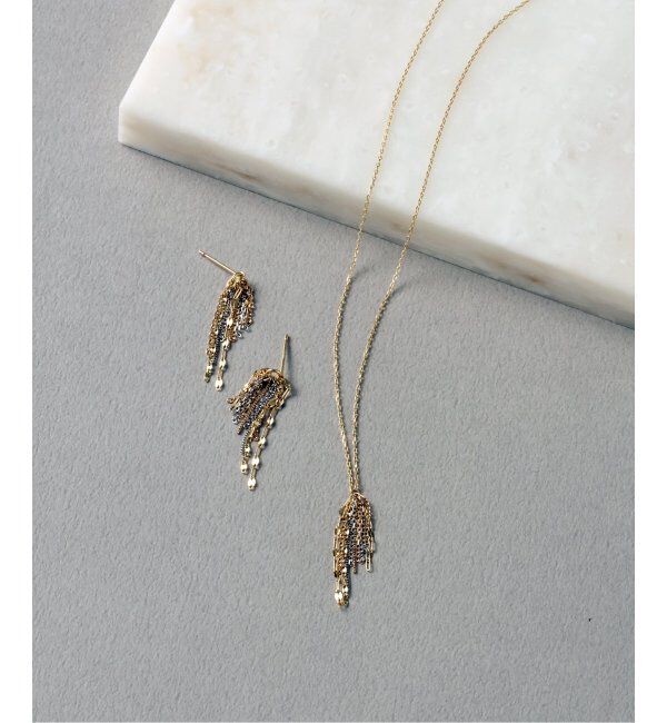 Lilas by Spick&Span「フリンジミックスチェーンネックレス K10」|ネックレス|