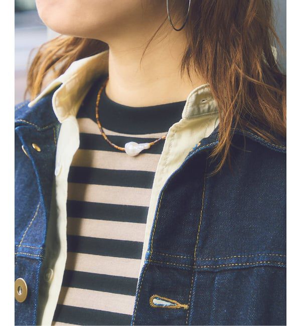 FRAMeWORK「PREEK/プリーク Baroque pearl stone line choker ネックレス」|ネックレス|