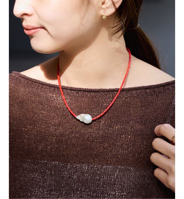 FRAMeWORK「PREEK/プリーク Baroque pearl stone line choker ネックレス」|ネックレス|