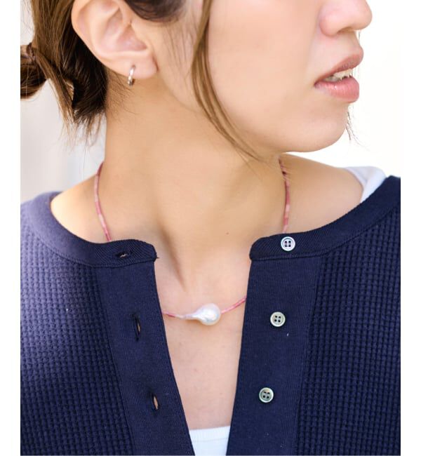FRAMeWORK「PREEK/プリーク Baroque pearl stone line choker ネックレス」|ネックレス|