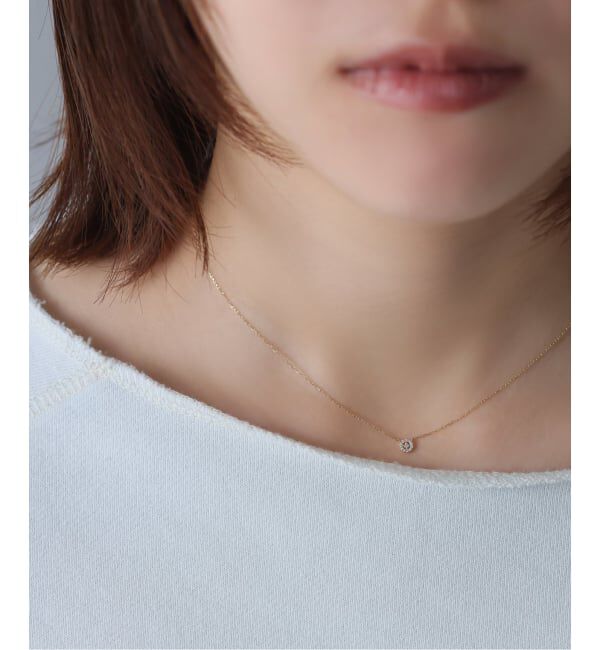 Lilas by Spick&Span「プチダイヤサークルネックレス K10」|ネックレス|
