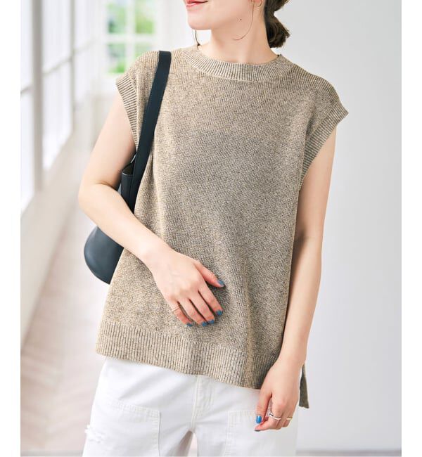 Spick and Span「《手洗い可》リネンミックスフレンチプルオーバー」|ニット・セーター|ベージュ