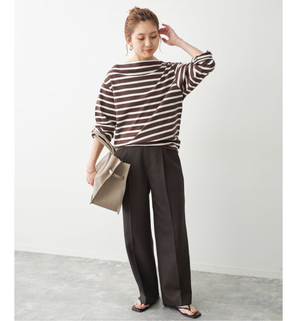 Spick and Span「《セットアップ可》メランジタックイージーパンツ」|スラックス|