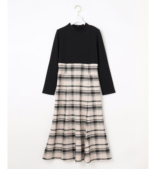 ANY SIS「【洗える】チェックジャガードコンビ ワンピース」|ワンピース|