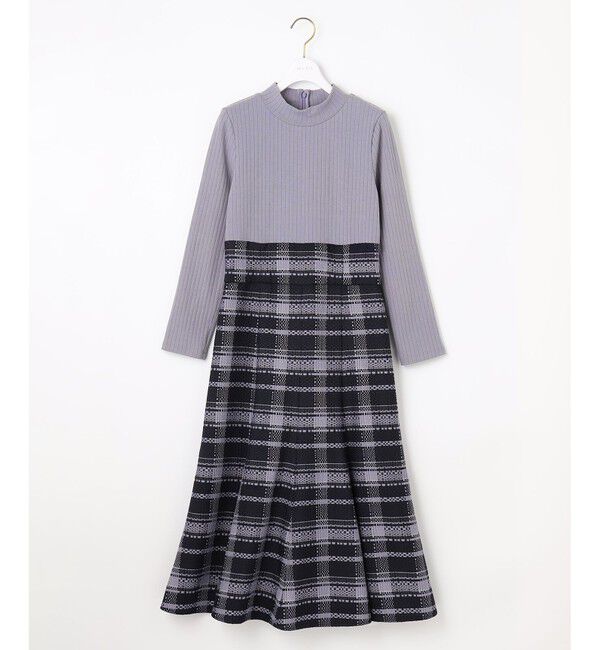 ANY SIS「【洗える】チェックジャガードコンビ ワンピース」|ワンピース|