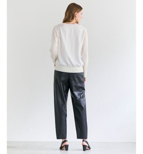 BEIGE,「CHLOR / ウールシルクツイルドッキングVネックニット」|ニット・セーター|