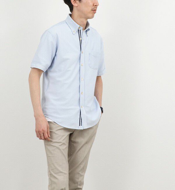 NOLLEY'S goodman「《ビジカジ対応》トリコットサッカーテープBD SS 半袖ボタンダウンシャツ 26SS」|シャツ・ブラウス|