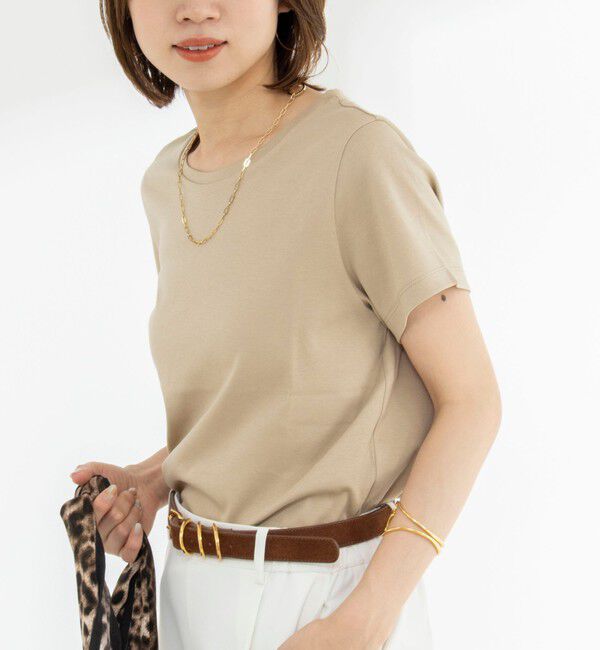 NOLLEY'S「《ノーリーズオリジナル美容Tシャツ》シルクアミノ酸加工Ｔシャツ」|Tシャツ・カットソー|ベージュ