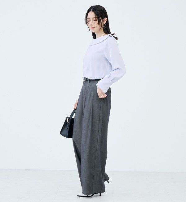 NOLLEY'S sophi「《セットアップ対応》ウォッシャブルバイオツイルタックワイドパンツ」|その他|