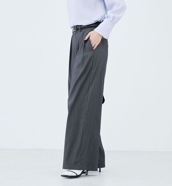 NOLLEY'S sophi「《セットアップ対応》ウォッシャブルバイオツイルタックワイドパンツ」|その他|