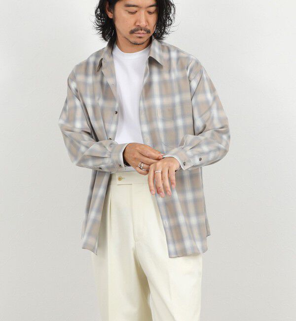 NOLLEY'S goodman「ウール オンブレチェック レギュラーシャツ 26AW」|シャツ・ブラウス|