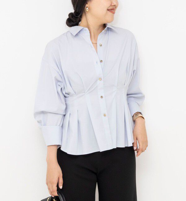 NOLLEY'S sophi「【一部WEB限定カラー】ウォッシャブルウエストタックストレッチシャツ」|シャツ・ブラウス|