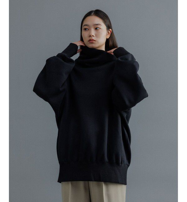 ADAM ET ROPE'「【WEB限定】ボリュームスリーブ 裏起毛 スウェット オフタートルネック / ユニセックス」|スウェット・ジャージ|ブラック(01)