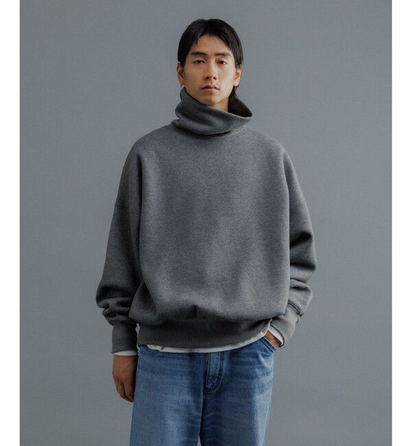 ADAM ET ROPE'「【WEB限定】ボリュームスリーブ 裏起毛 スウェット オフタートルネック / ユニセックス」|スウェット・ジャージ|チャコール(06)