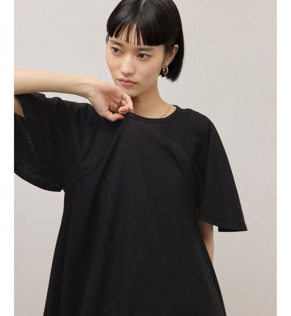 ADAM ET ROPE'「ランダムヘムライントップス」|Tシャツ・カットソー|ブラック(01)